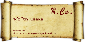 Móth Cseke névjegykártya